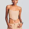 Day to Night*Retrofete Eloise Leather Top Tannin