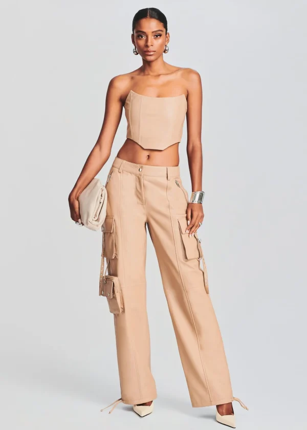 Neutral Moments*Retrofete Eloise Leather Top Tannin