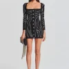Dresses*Retrofete Elvira Knit Dress Black/Silver Zebra