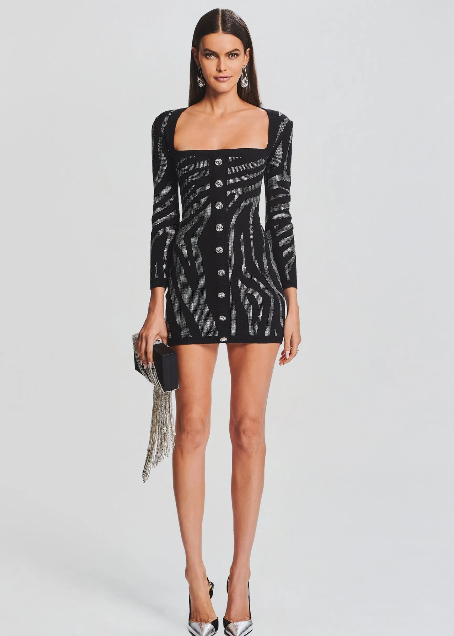 elvira_knit_dress_0.webp RETROFÊTE*Retrofete Elvira Knit Dress Black/Silver Zebra