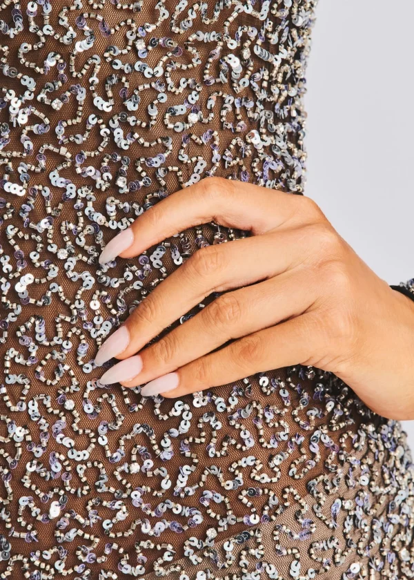 Sheer Bliss*Retrofete Emani Sequin Dress Black/Silver