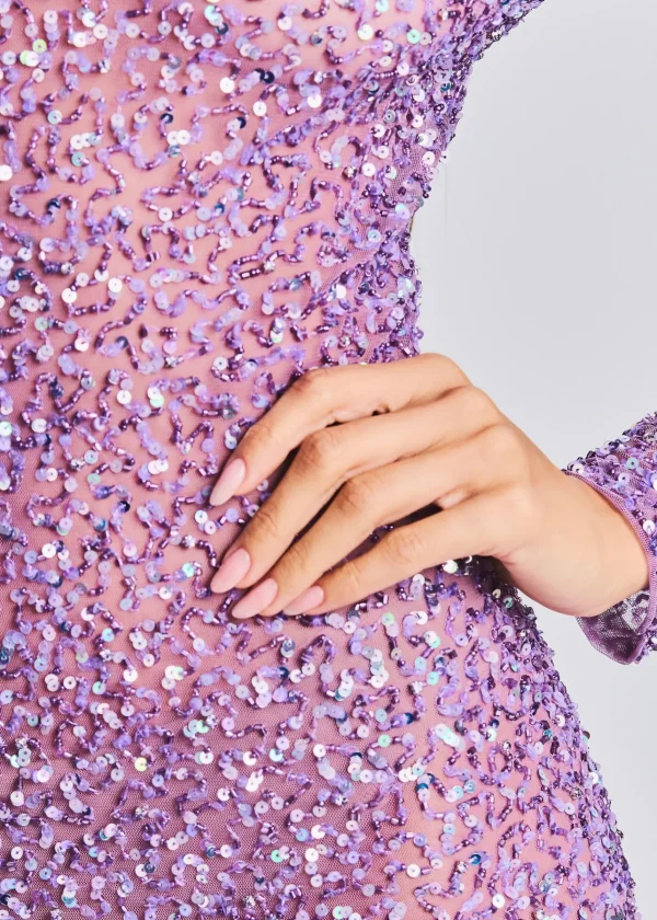Night Out*Retrofete Emani Sequin Dress Orchid Lavender
