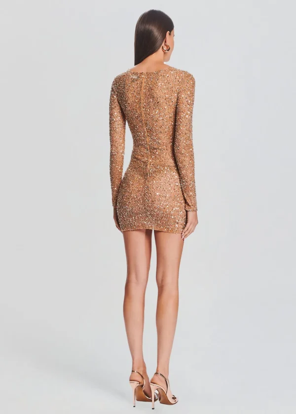 Neutral Moments*Retrofete Emani Sequin Dress Champagne