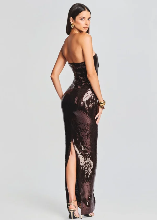 Maxi*Retrofete Ember Sequin Dress Dark Chocolate