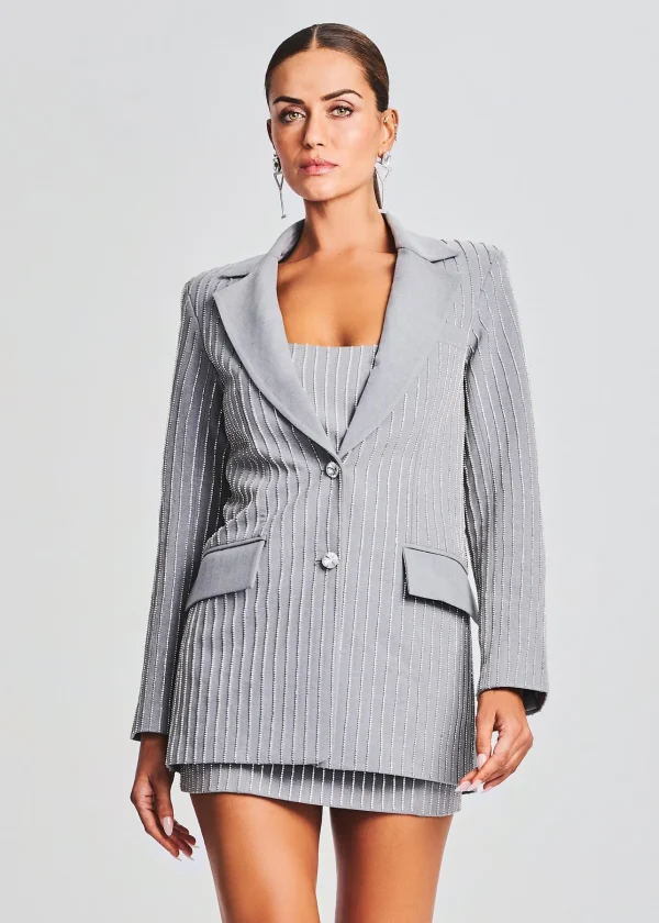 Exclusively Ours*Retrofete Enid Embellished Blazer Gray