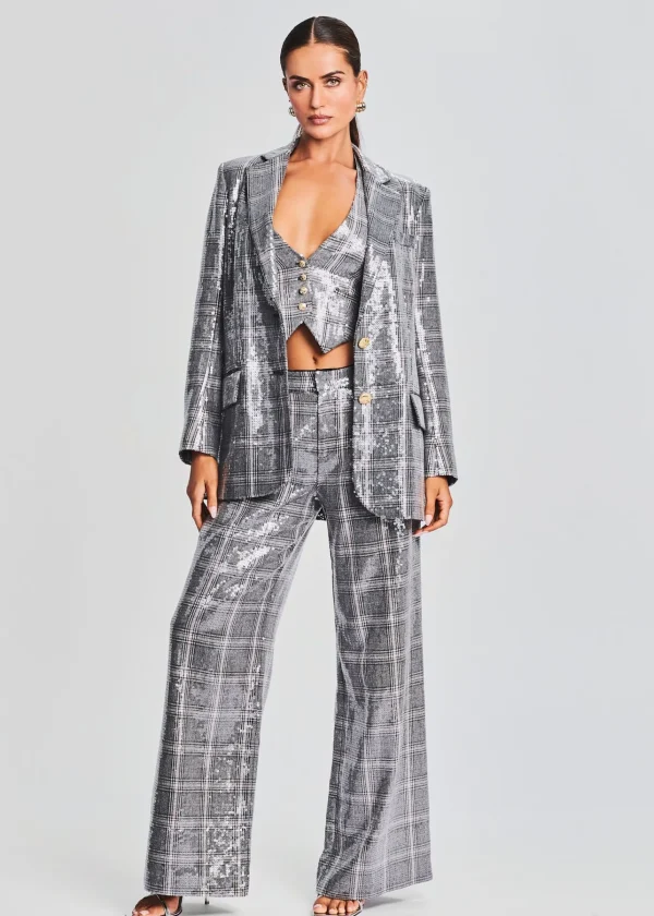 Jackets*Retrofete Enid Sequin Blazer Grey Plaid