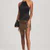 Guest Of*Retrofete Eos Embellished Fringe Dress Black/Gold