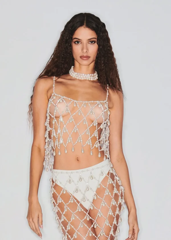 RETROFÊTE*Retrofete Estee Pearl Top White