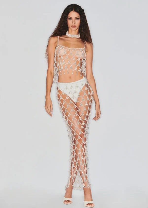 Bachelorette Party*Retrofete Estee Pearl Top White