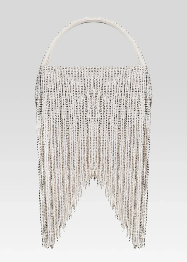 Accessories*Retrofete Estel Medium Pearl Fringe Bag White Pearl