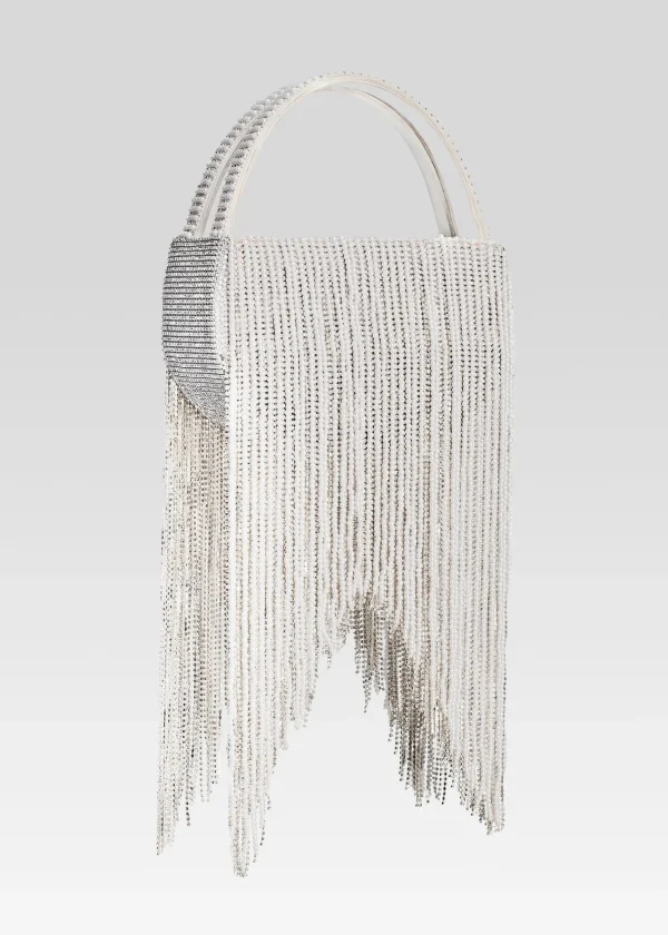 Guest Of*Retrofete Estel Medium Pearl Fringe Bag White Pearl