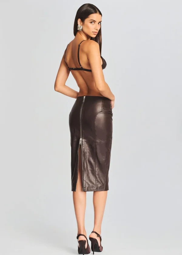 Neutral Moments*Retrofete Esti Leather Bra Dark Chocolate