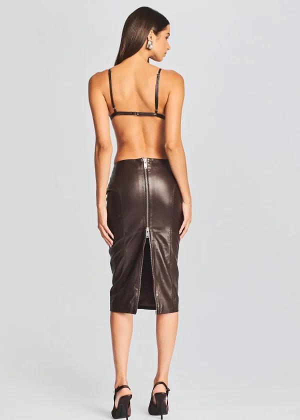 Neutral Moments*Retrofete Esti Leather Bra Dark Chocolate
