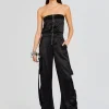 Night Out*Retrofete Estrella Cargo Jumpsuit Black