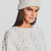 Neutral Moments*Retrofete Evia Embellished Knit Hat Ivory