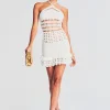 Dresses*Retrofete Eze Crochet Pearl Embellished Dress White
