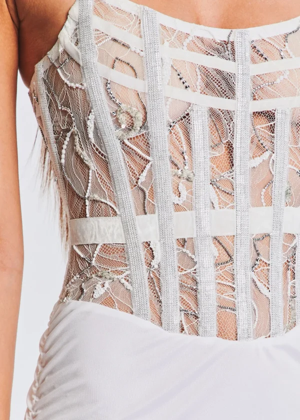 Honeymoon Looks*Retrofete Fae Embellished Dress White