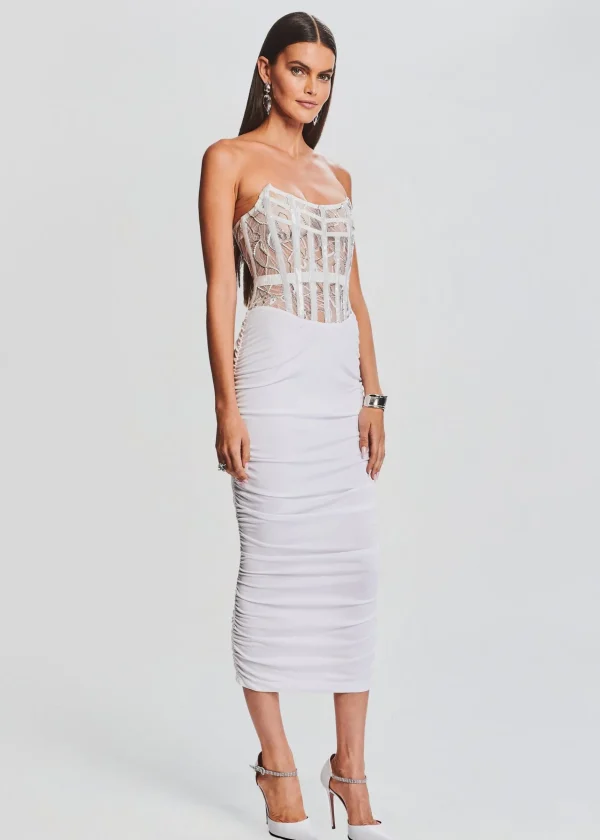 Honeymoon Looks*Retrofete Fae Embellished Dress White