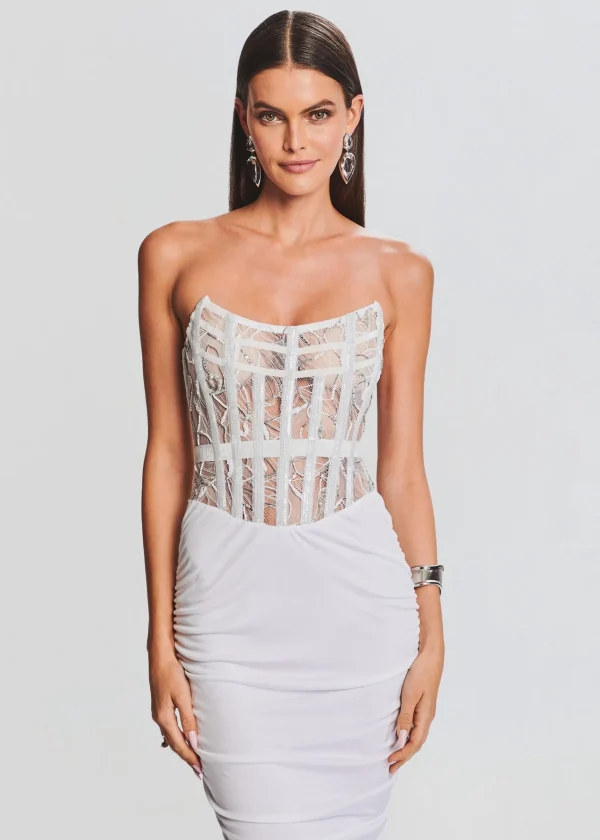 Rehearsal Dinner*Retrofete Fae Embellished Dress White