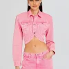 Night Out*Retrofete Faith Denim Jacket Malibu Pink