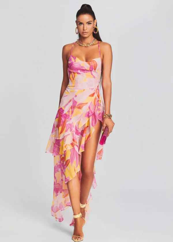 Guest Of*Retrofete Fatima Silk Dress Botanical Floral