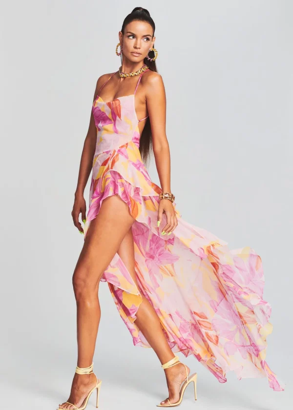 Gowns*Retrofete Fatima Silk Dress Botanical Floral