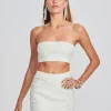 Honeymoon Looks*Retrofete Faye Embellished Knit Bra White/Silver