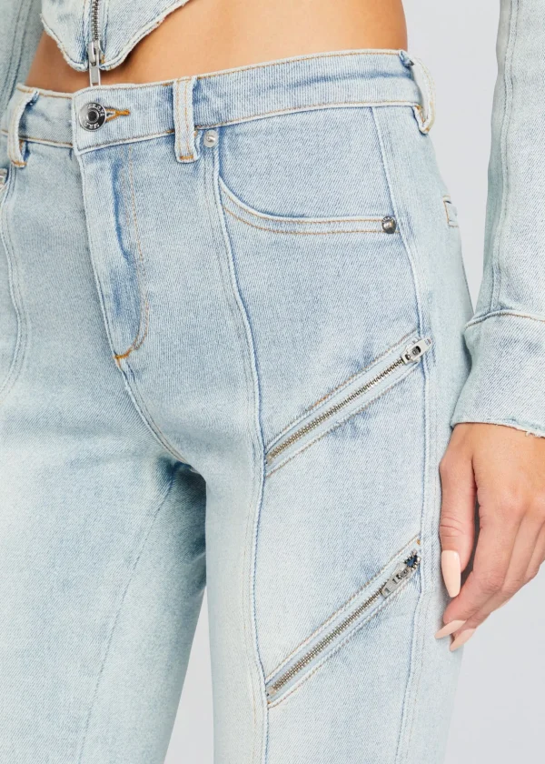Bottoms*Retrofete Ferris Zipper Jean Skylight