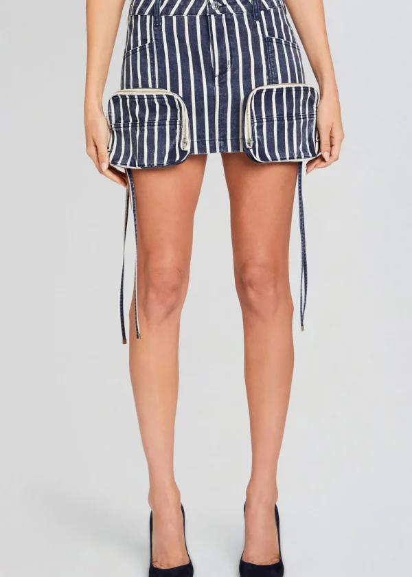 Bottoms*Retrofete Finn Cargo Skirt Navy Stripe