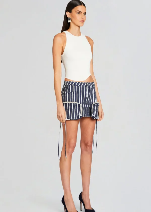 Denim*Retrofete Finn Cargo Skirt Navy Stripe
