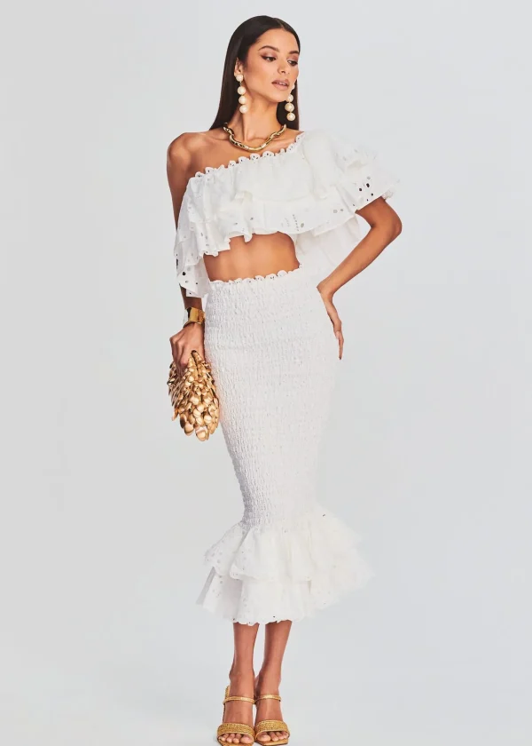 Bridal Shower*Retrofete Flamingo Top White Fruition
