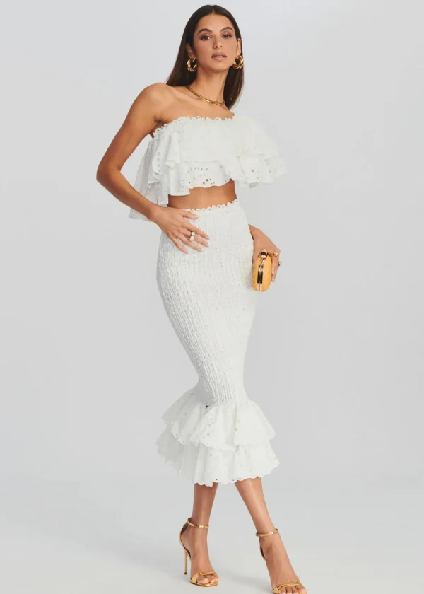 Bridal Shower*Retrofete Flamingo Top White
