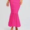 Bottoms*Retrofete Fray Long Skirt Hot Pink