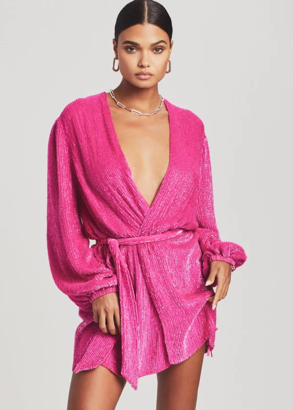 RETROFÊTE*Retrofete Gabrielle Sequin Robe Hot Pink