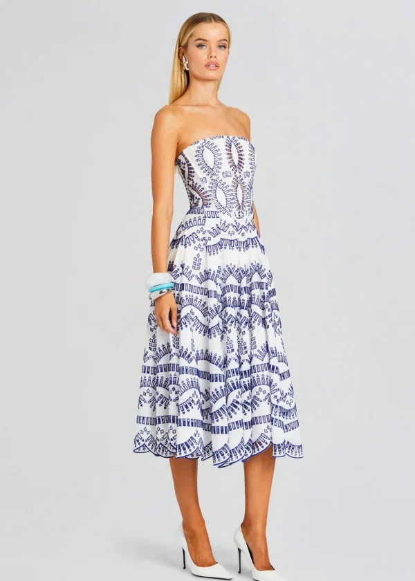 Dresses*Retrofete Galik Midi Dress Klein Blue