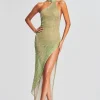 Bridal Party*Retrofete Gemma Crystal Chain Dress Green