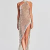 Reception Dresses*Retrofete Gemma Crystal Chain Dress White with Silver