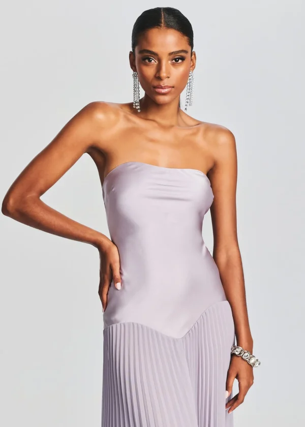 Guest Of*Retrofete Genevieve Silk Dress Mink Grey
