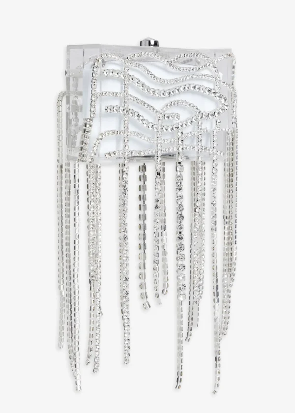 Night Out*Retrofete Georgina Crystal Bag Clear/Silver