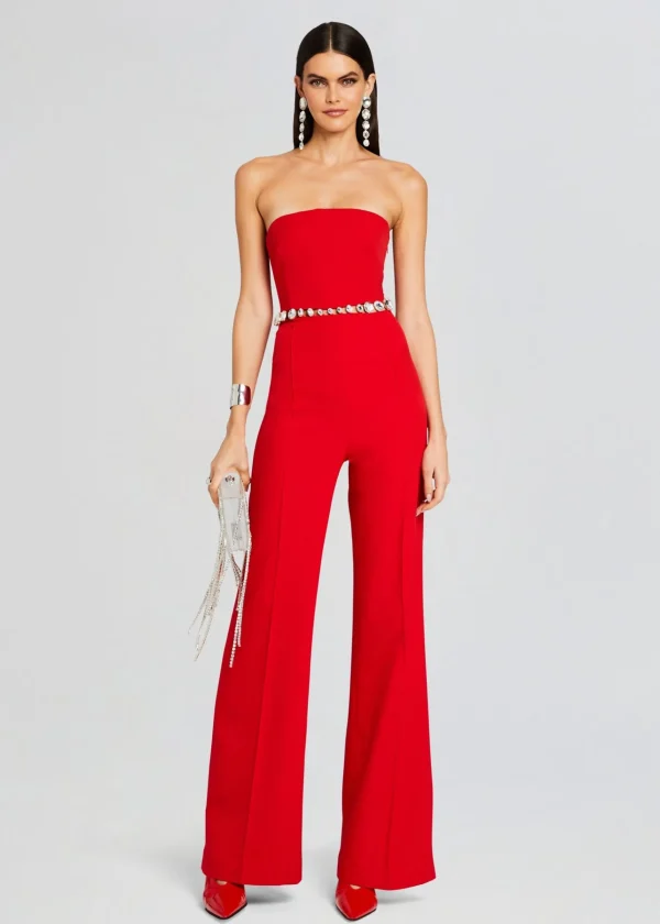 Business Chic*Retrofete Glenda Jumpsuit Fiery Red/Silver