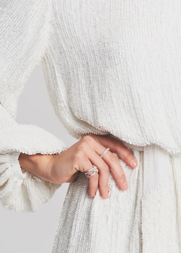 Dresses*Retrofete Grace Sequin Dress Moonglow White