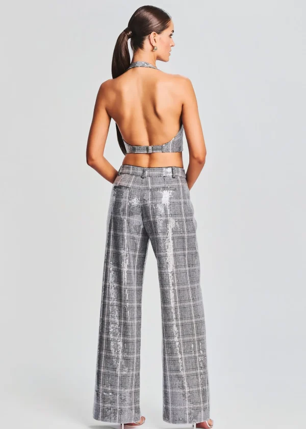 Tops*Retrofete Haddy Sequin Vest Grey Plaid