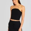 Night Out*Retrofete Half Moon Corset Top Black