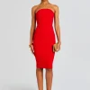 Resort '24*Retrofete Half Moon Midi Dress Red