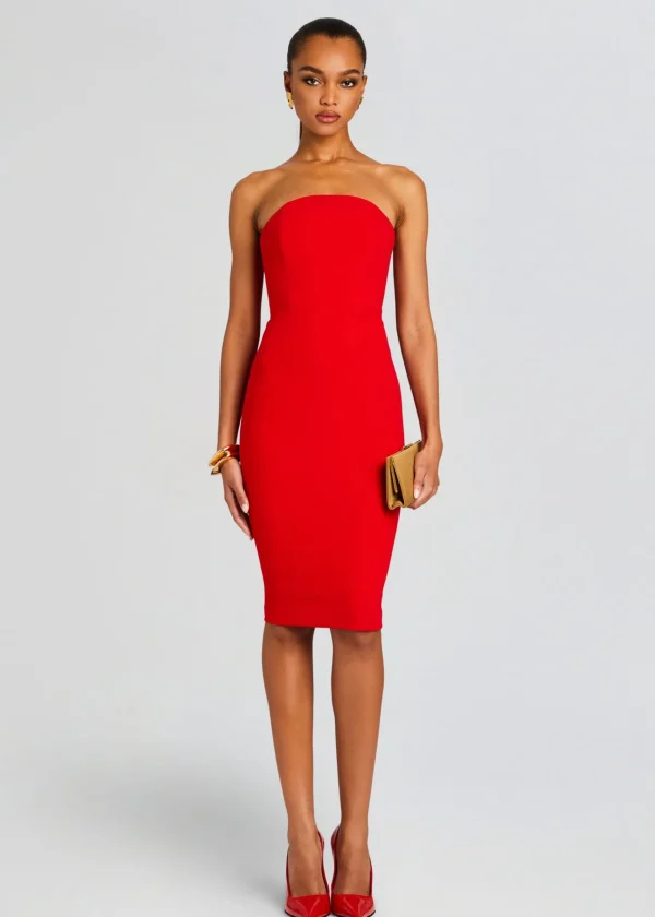 Mini*Retrofete Half Moon Midi Dress Red