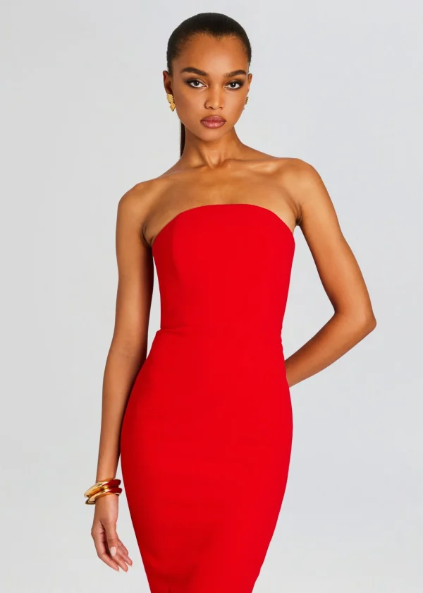 Dresses*Retrofete Half Moon Midi Dress Red