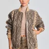 Outerwear*Retrofete Halle Leather Jacket Tannin Snake
