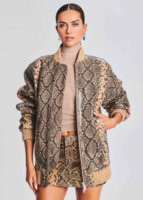 Jackets*Retrofete Halle Leather Jacket Tannin Snake