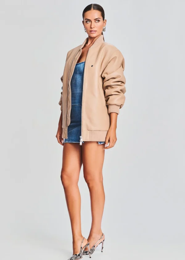 Neutral Moments*Retrofete Halle Leather Jacket Tannin