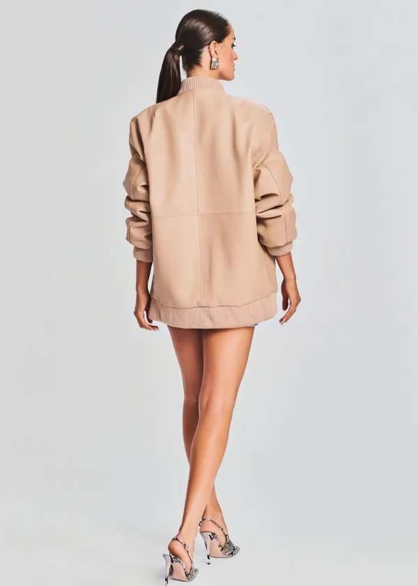 Neutral Moments*Retrofete Halle Leather Jacket Tannin